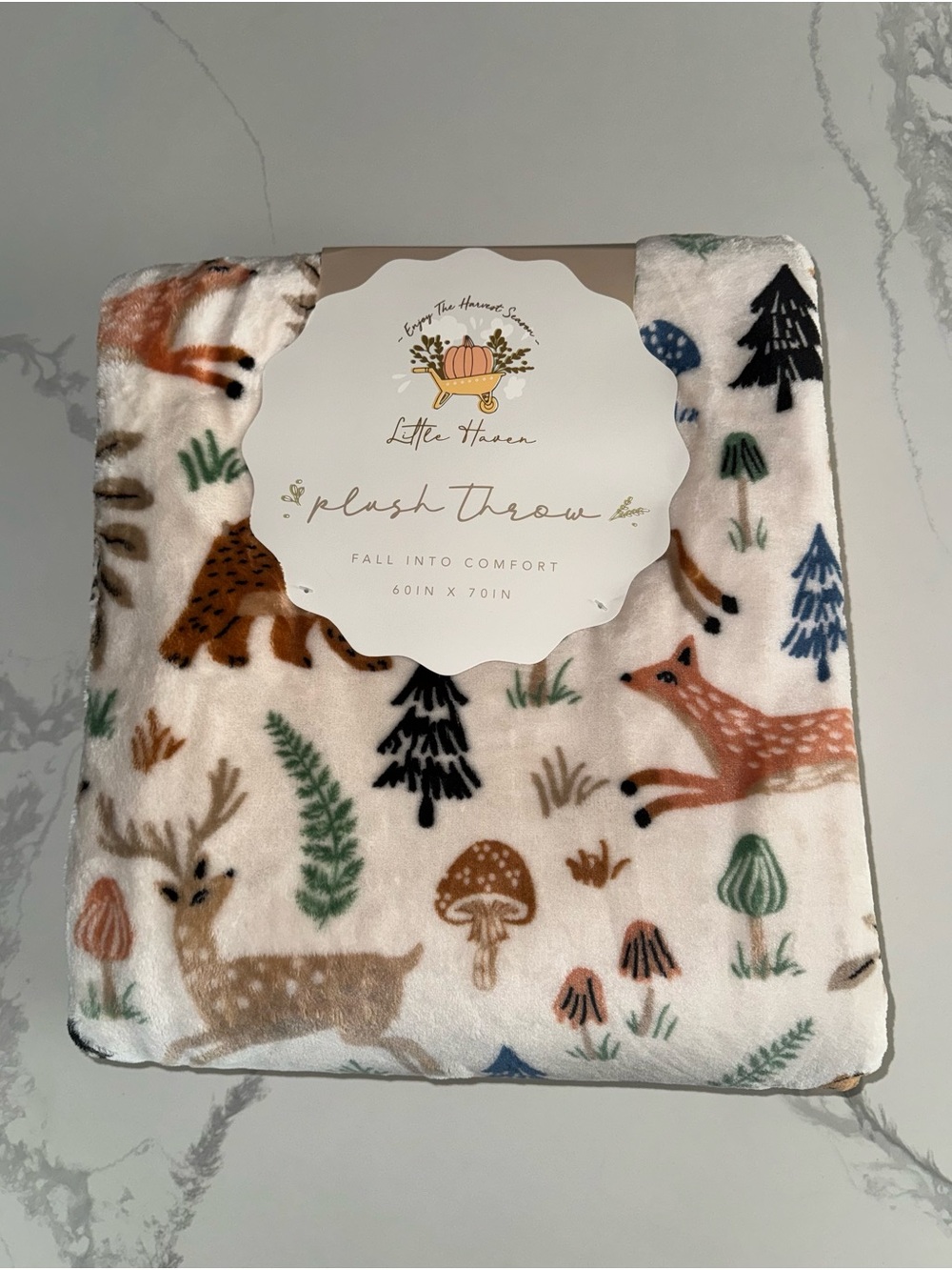 Little Haven Woodland Animals Plush Blanket